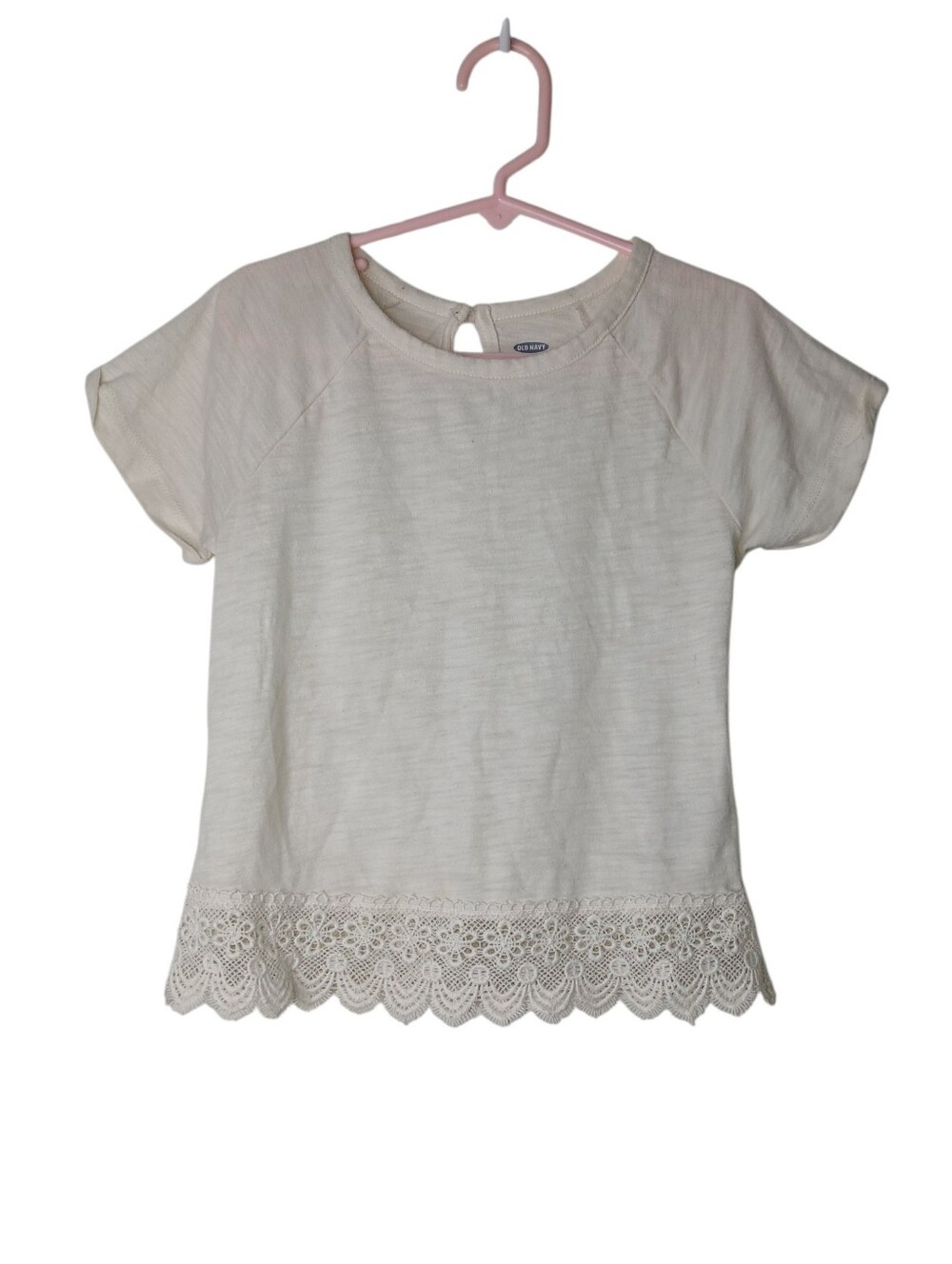 Old Navy Girls Cream Short Sleeve Top